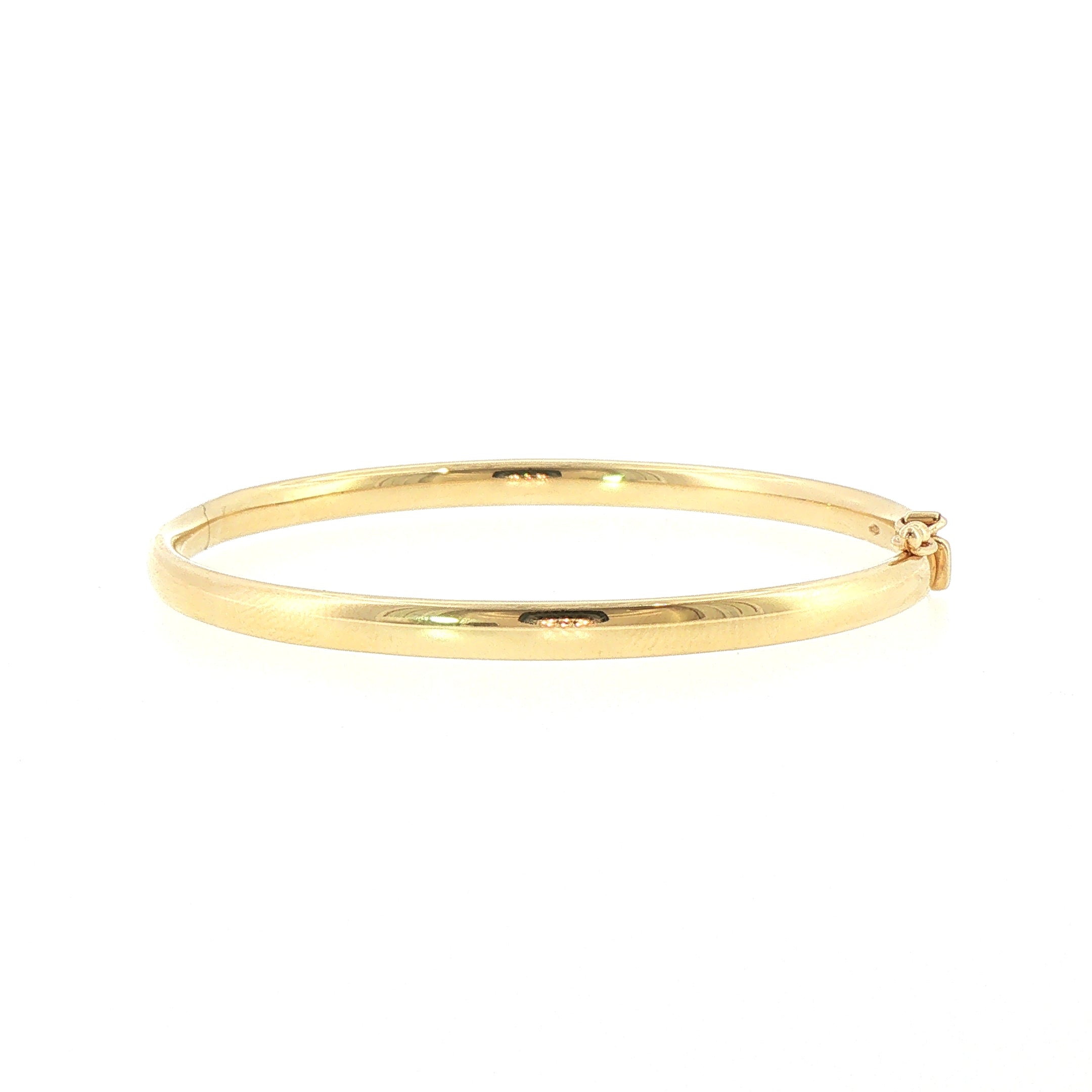 Classic Polished 9ct Yellow Gold Hinged Bangle Bracelet