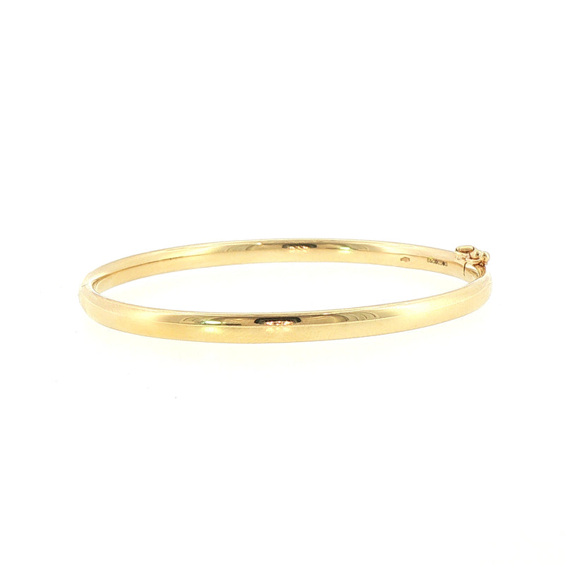 Classic Polished 9ct Yellow Gold Hinged Bangle Bracelet