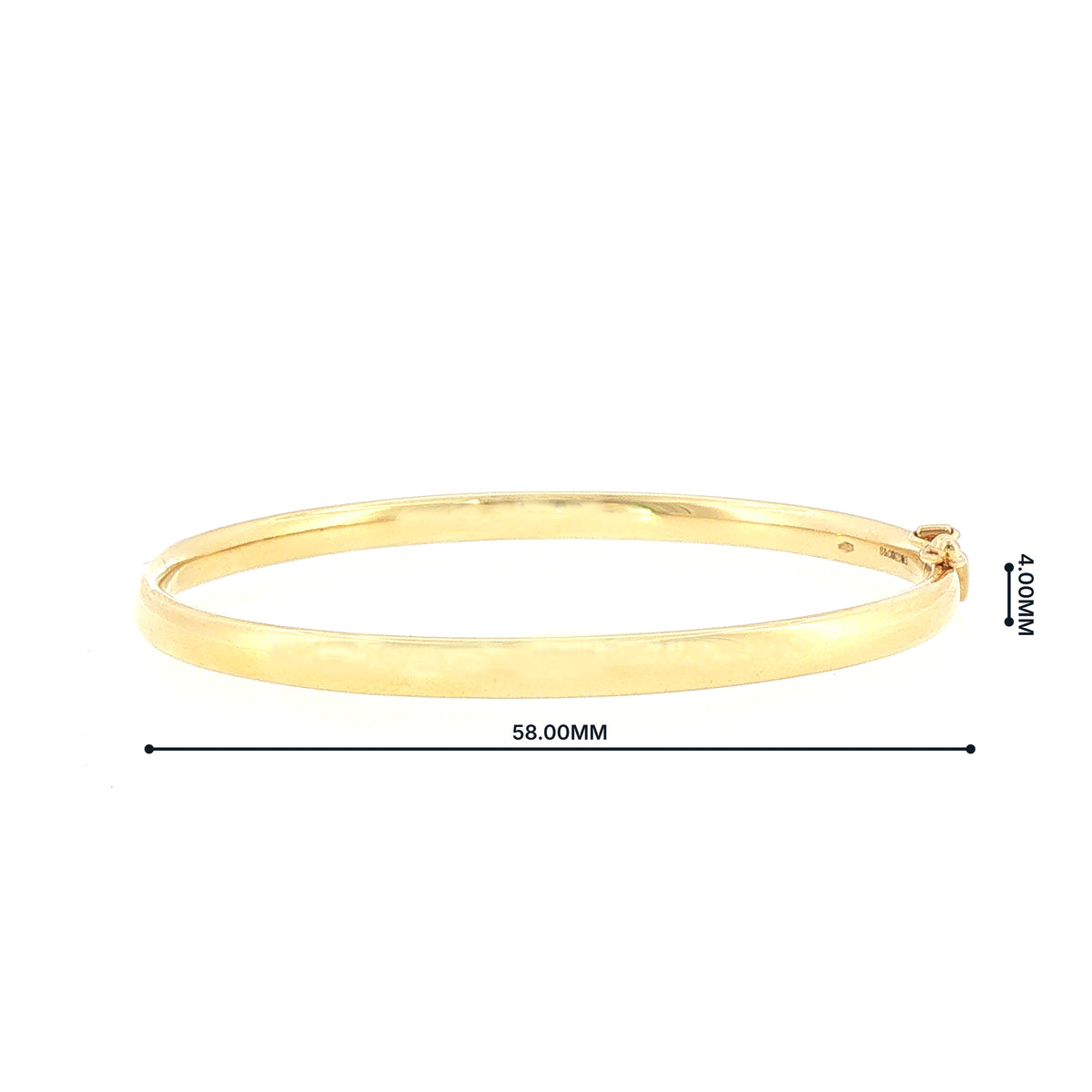 Classic Polished 9ct Yellow Gold Hinged Bangle Bracelet