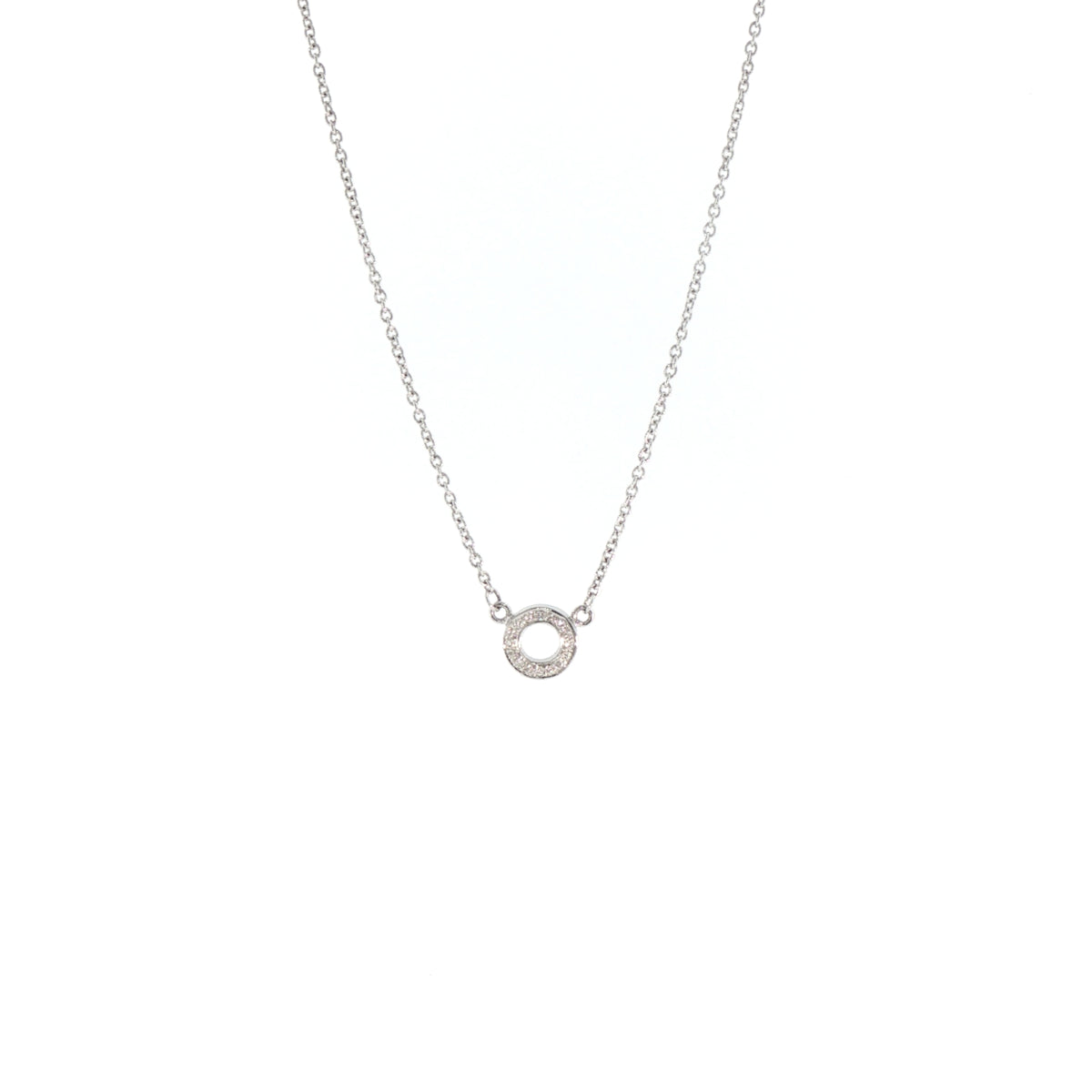 Natural Diamond Circle on Chain in 18ct White Gold