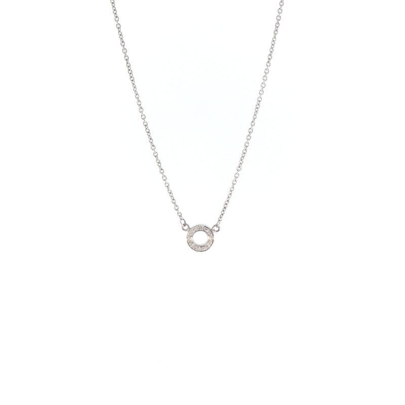 Natural Diamond Circle on Chain in 18ct White Gold