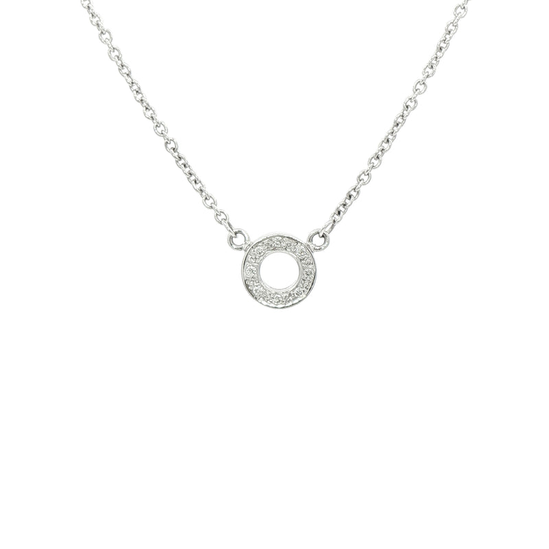 0.05ct Natural Diamond Circle on Chain in 18ct White Gold