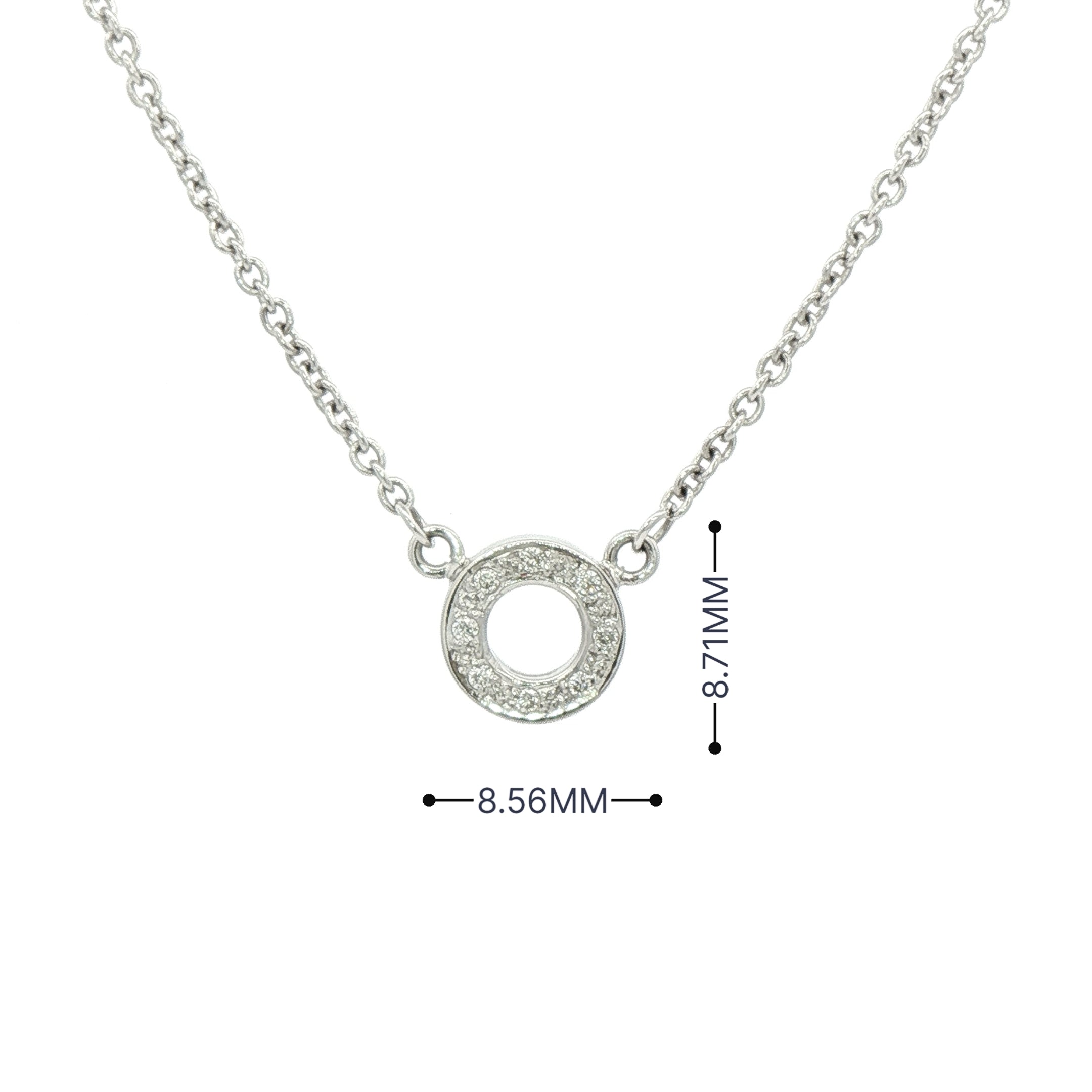 0.05ct Natural Diamond Circle on Chain in 18ct White Gold