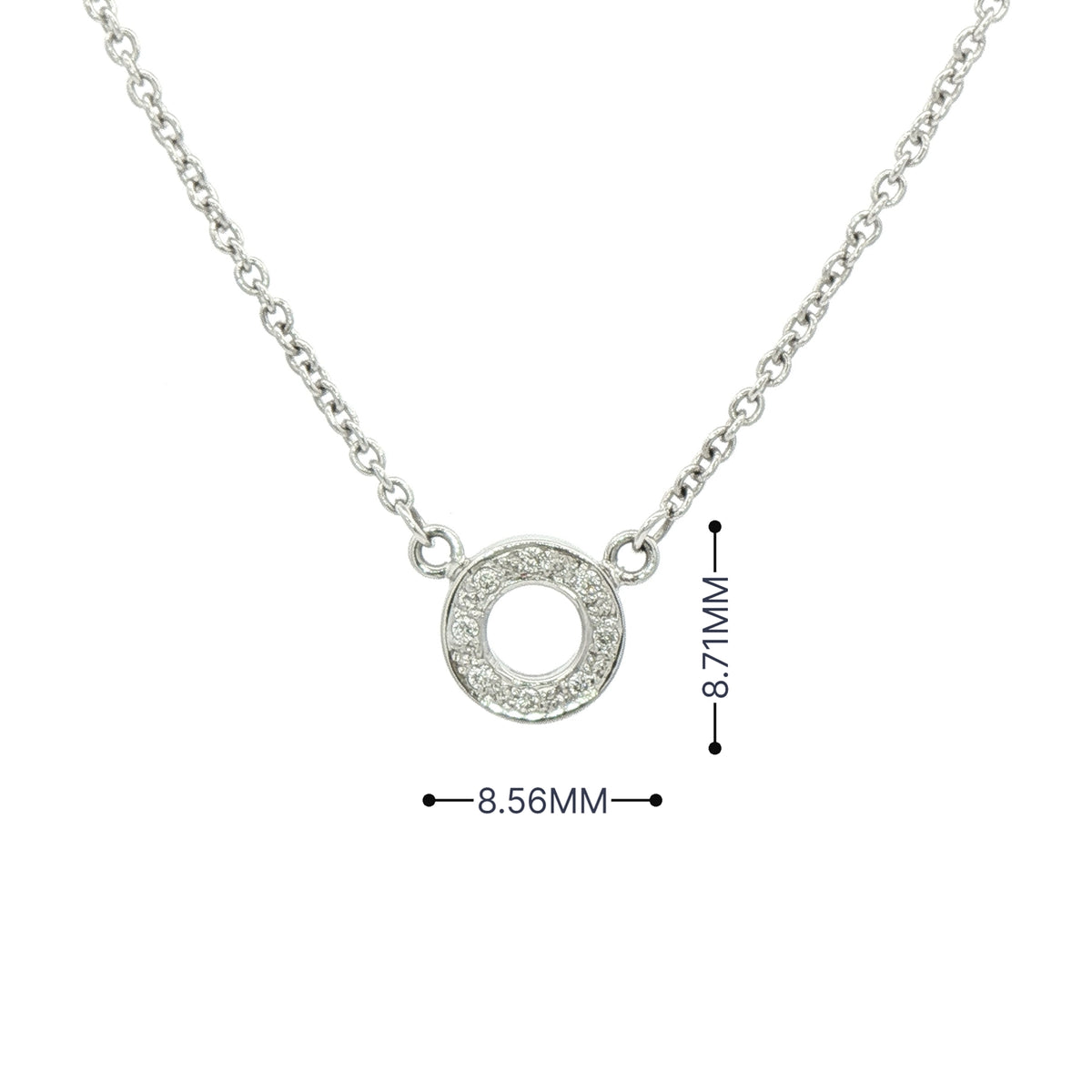 0.05ct Natural Diamond Circle on Chain in 18ct White Gold