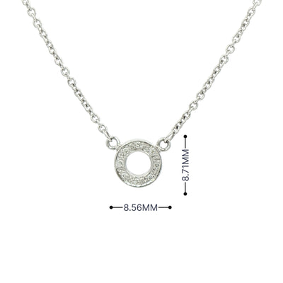 0.05ct Natural Diamond Circle on Chain in 18ct White Gold