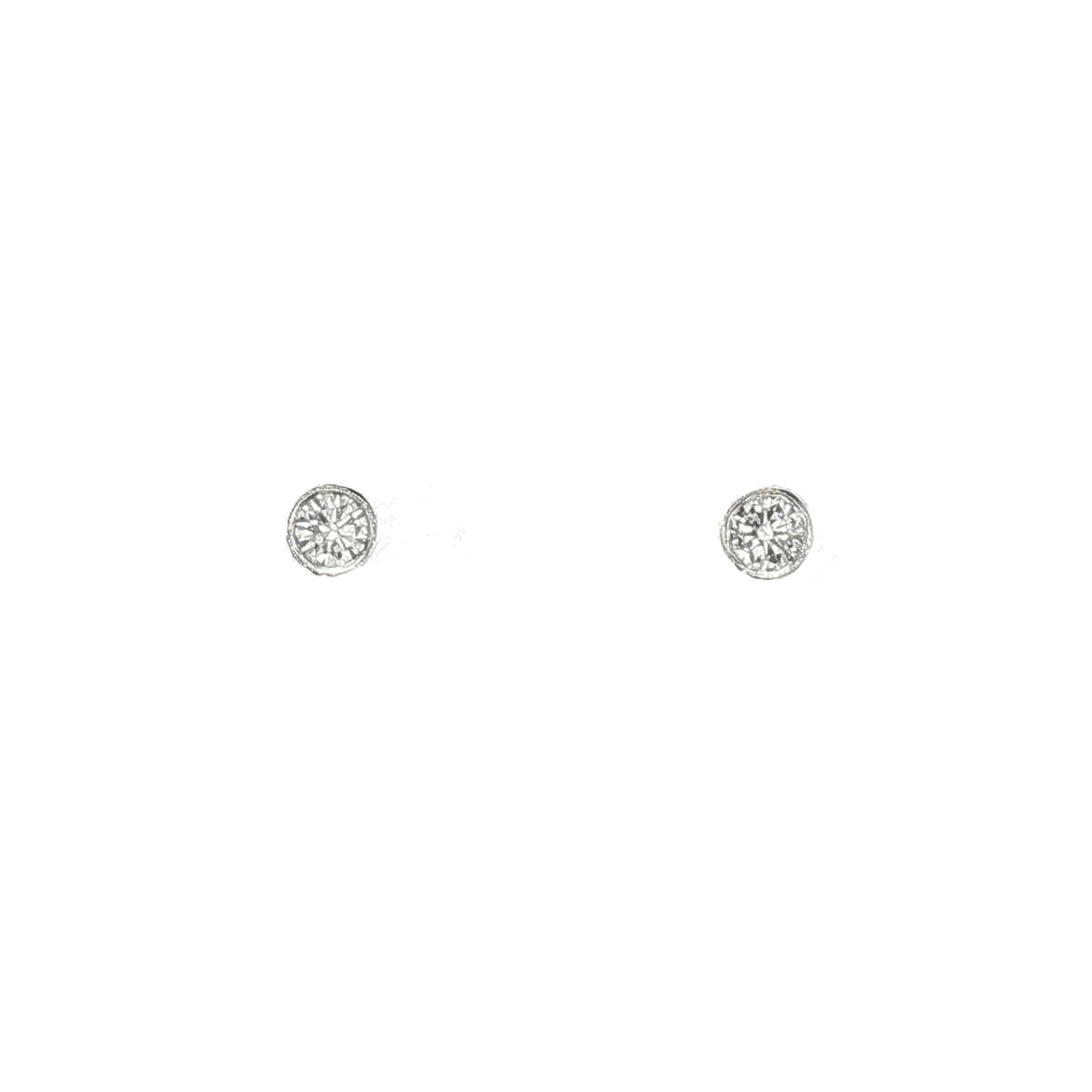 Natural Diamond Stud Earrings in 18ct White Gold
