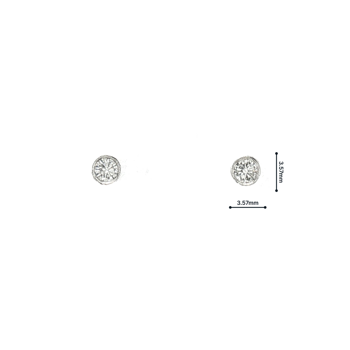 Natural Diamond Stud Earrings in 18ct White Gold