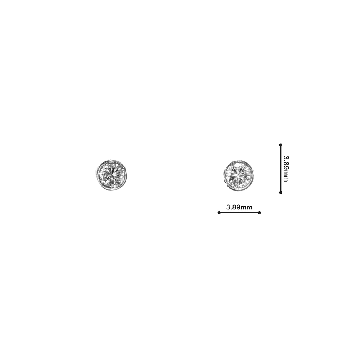 Natural Diamond Stud Earrings in White Gold