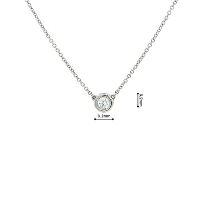 0.20ct Natural Diamond Bezel Set Pendant Set In 18ct White Gold