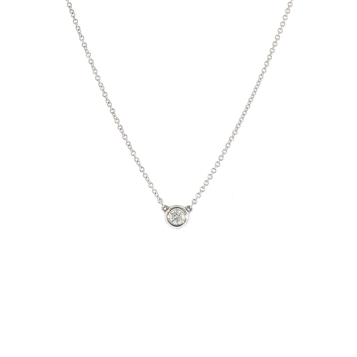 Natural Diamond Bezel Pendant 18ct White Gold