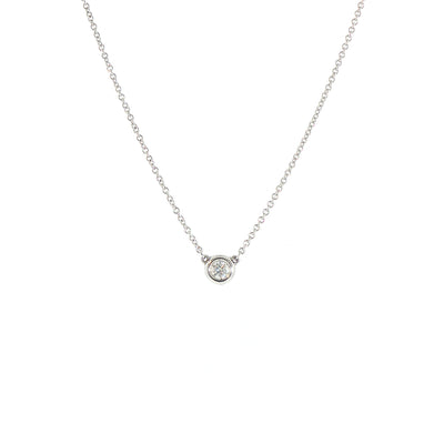 Natural Diamond Bezel Pendant 18ct White Gold