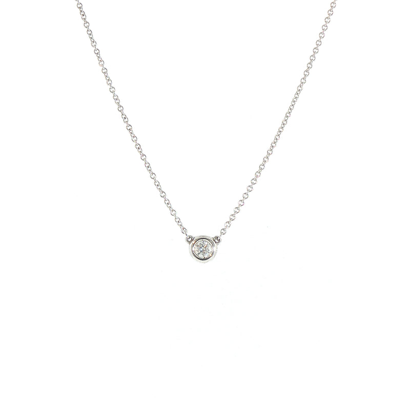 Natural Diamond Bezel Pendant 18ct White Gold