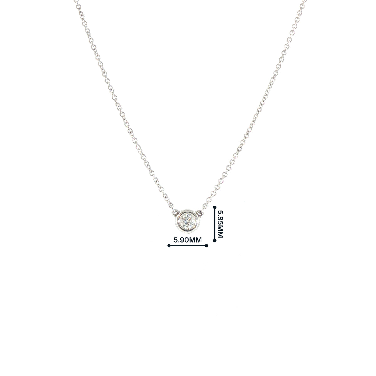 Natural Diamond Bezel Pendant 18ct White Gold