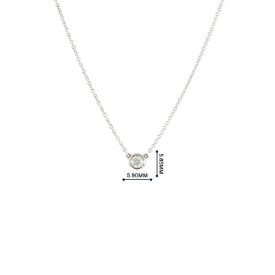 Natural Diamond Bezel Pendant 18ct White Gold
