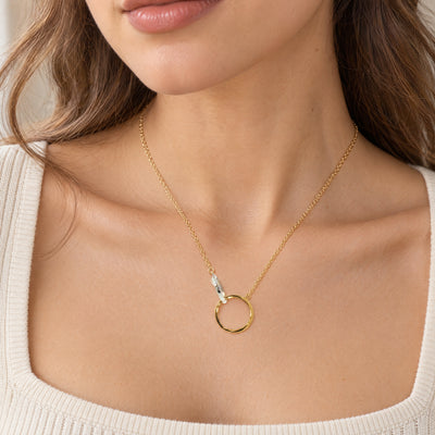 Interlocking Circle Necklace in 18ct Yellow and White Gold