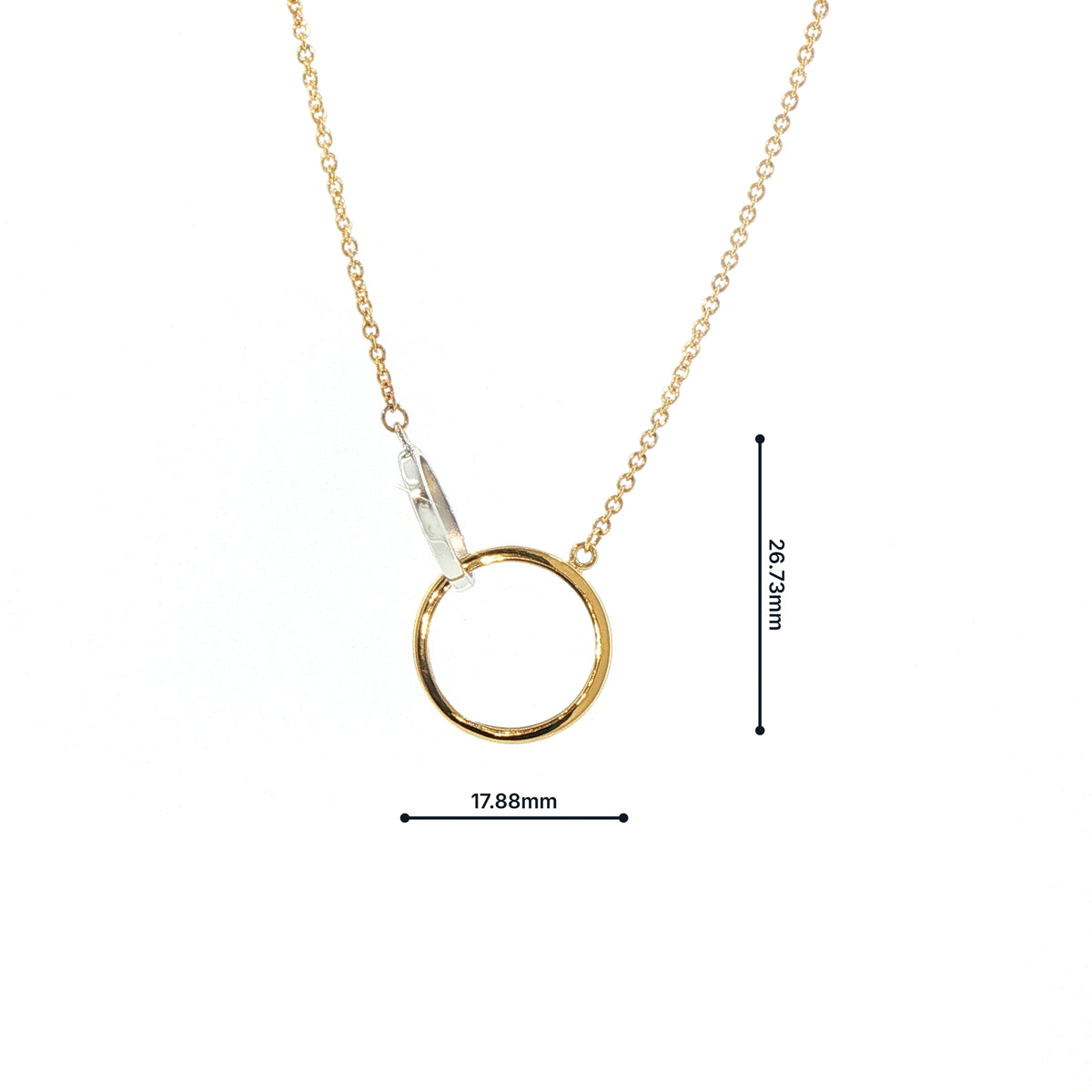 Interlocking Circle Necklace in 18ct Yellow and White Gold