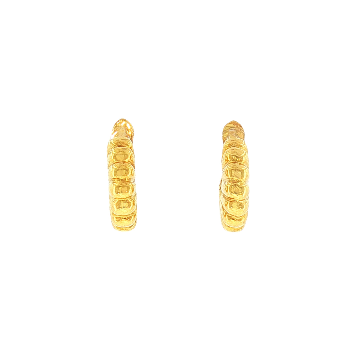 Scalloped Hoop Earrings in 18ct Yellow Gold