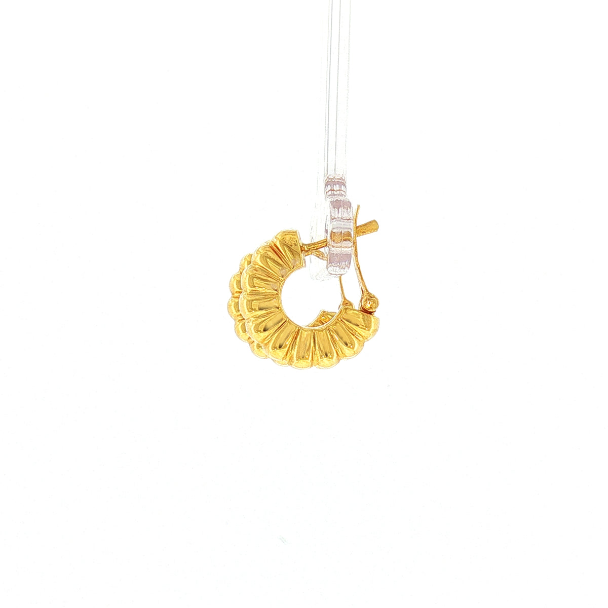 Scalloped Hoop Earrings in 18ct Yellow Gold