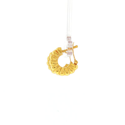 Scalloped Hoop Earrings in 18ct Yellow Gold