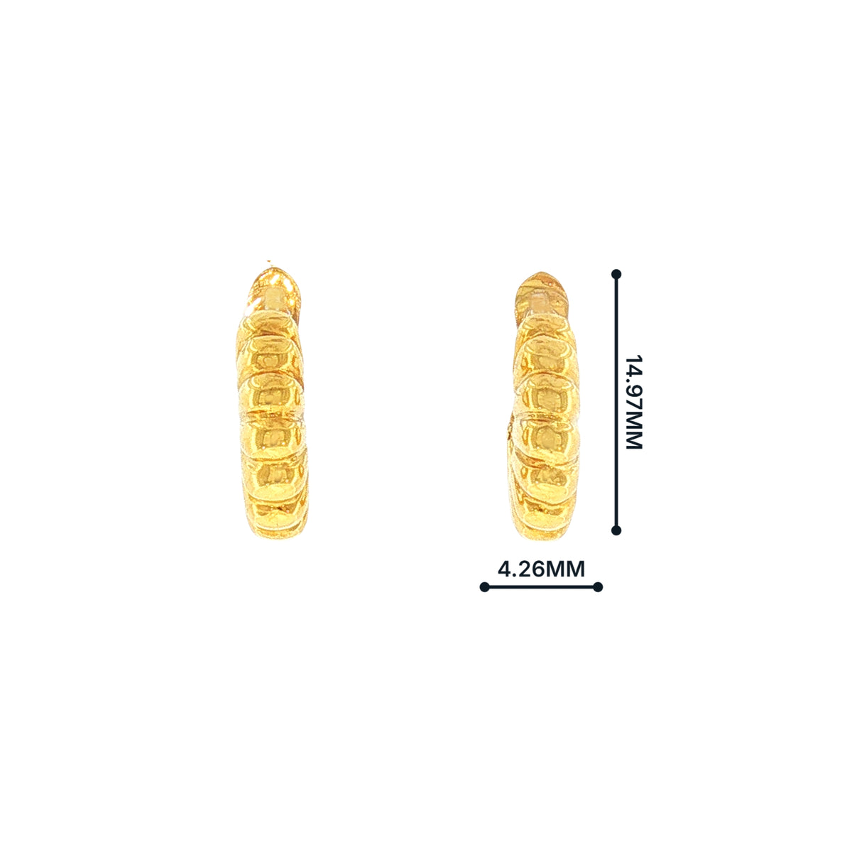 Scalloped Hoop Earrings in 18ct Yellow Gold