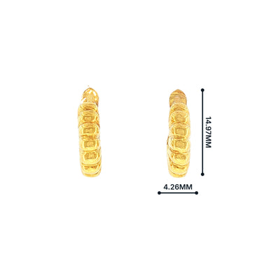 Scalloped Hoop Earrings in 18ct Yellow Gold