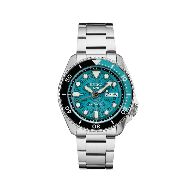 Seiko Gents Automatic SEA Green Skeleton 5 Sports SKX Series on Stainless Steel Bracelet