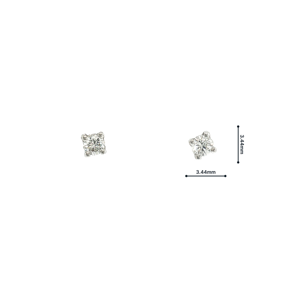 Natural Diamond Solitaire Stud Earrings in 18ct White Gold