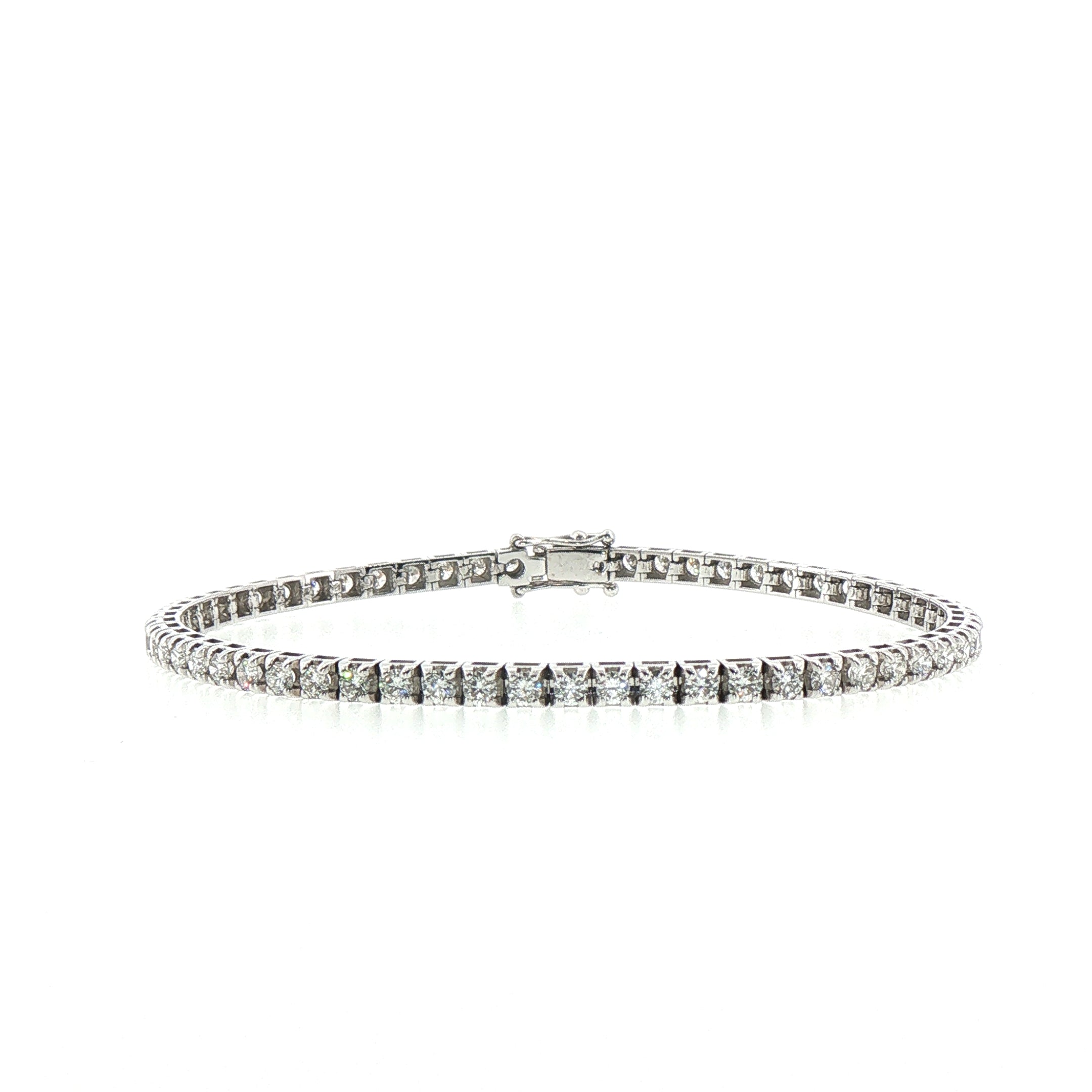 3.00ct Natural Diamond Line Bracelet 18ct White Gold F VS