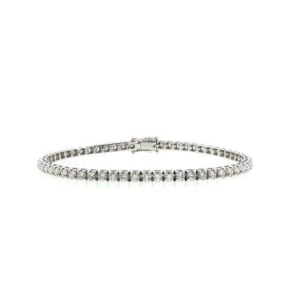 3.00ct Natural Diamond Line Bracelet 18ct White Gold F VS