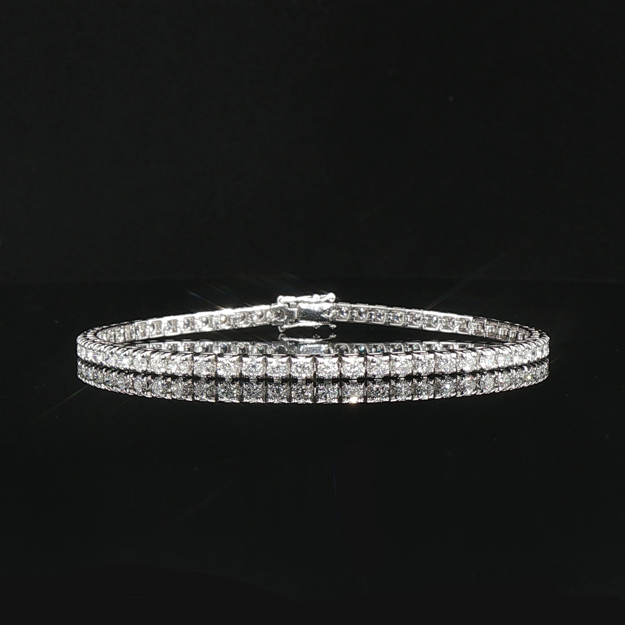 3.00ct Natural Diamond Line Bracelet 18ct White Gold F VS