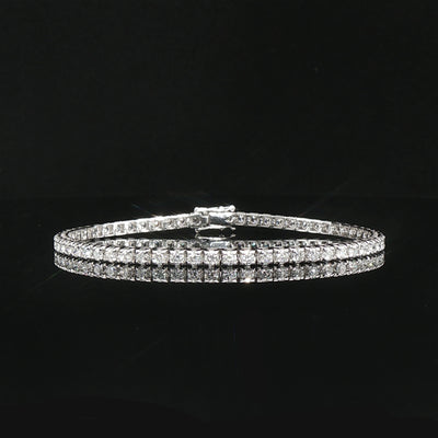 3.00ct Natural Diamond Line Bracelet 18ct White Gold F VS
