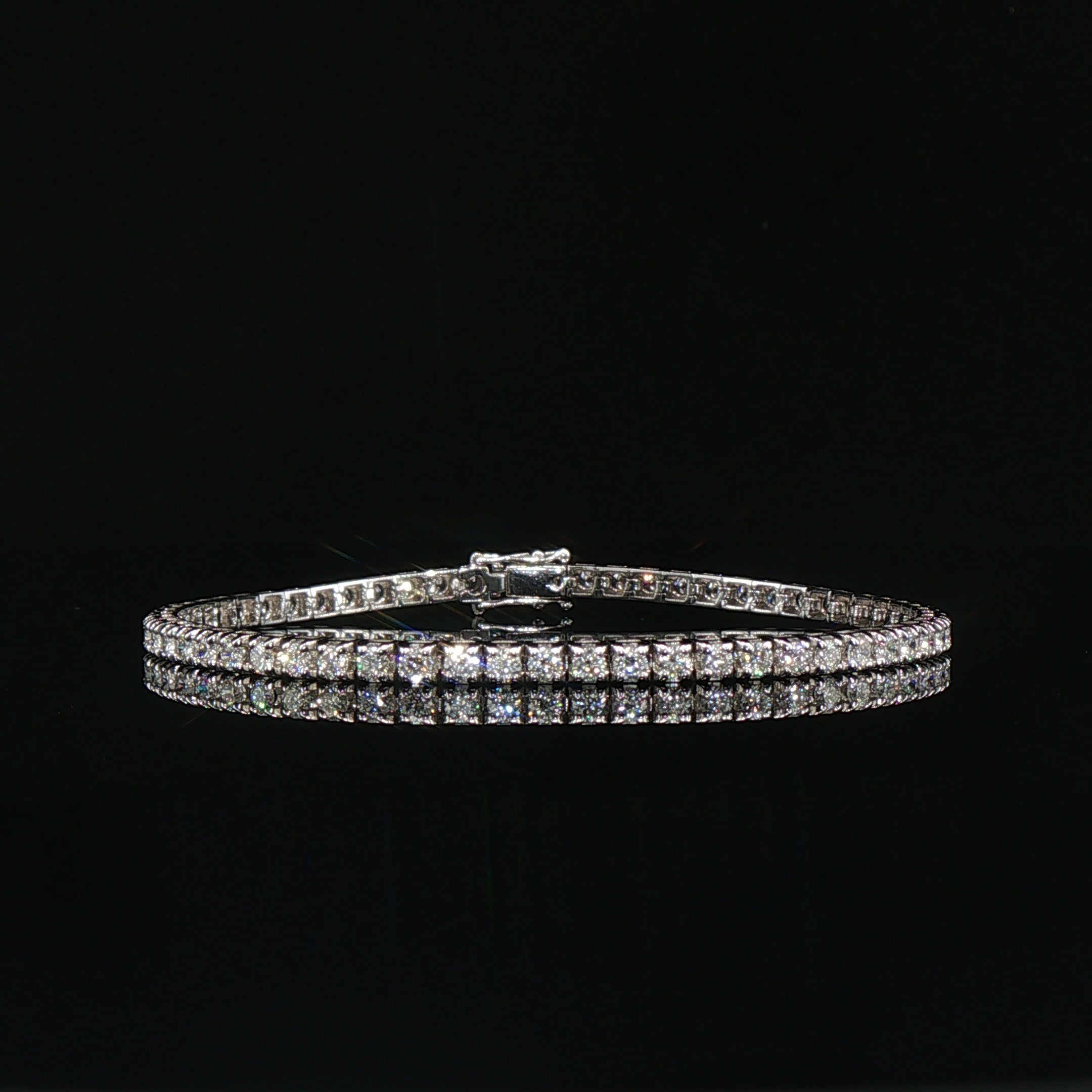 3.00ct Natural Diamond Line Bracelet 18ct White Gold F VS