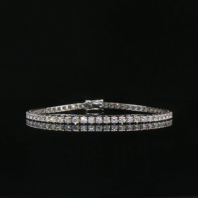 3.00ct Natural Diamond Line Bracelet 18ct White Gold F VS
