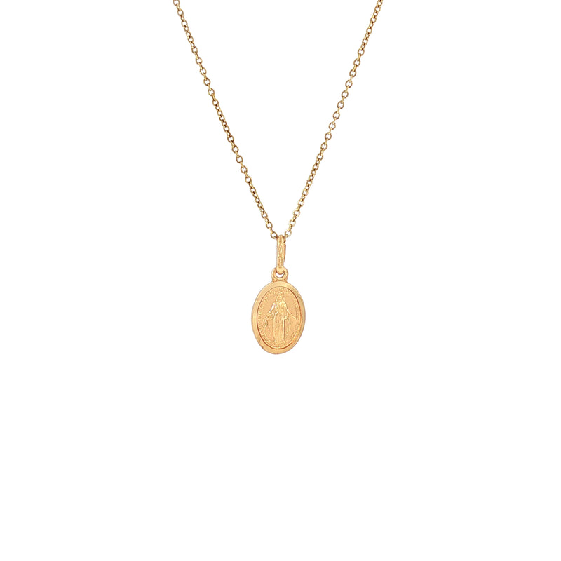 Petite Miraculous Medal Weighing 1g in 9ct Yellow Gold