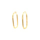 Plain Medium Rectangular Hoop Earrings in 9ct Yellow Gold