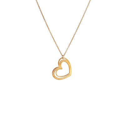 Heart Silhouette Pendant on Chain in 9ct Yellow Gold