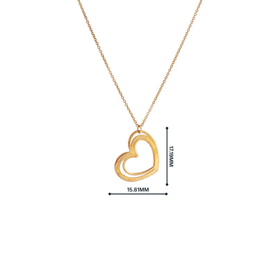Heart Silhouette Pendant on Chain in 9ct Yellow Gold