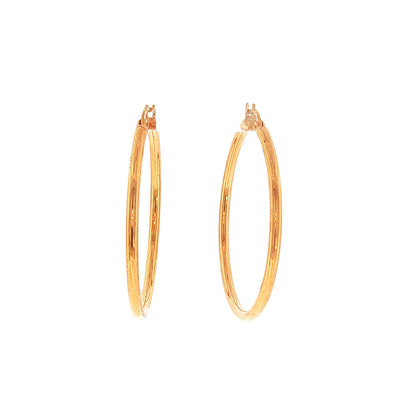 Plain Hoop Earrings 33mm in 9ct Yellow Gold