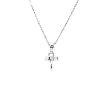 Natural Diamond 0.22ct Silhoutte Cross Pendant in 18ct White Gold
