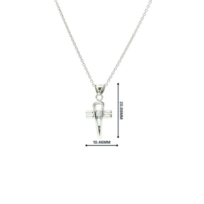 Natural Diamond 0.22ct Silhoutte Cross Pendant in 18ct White Gold