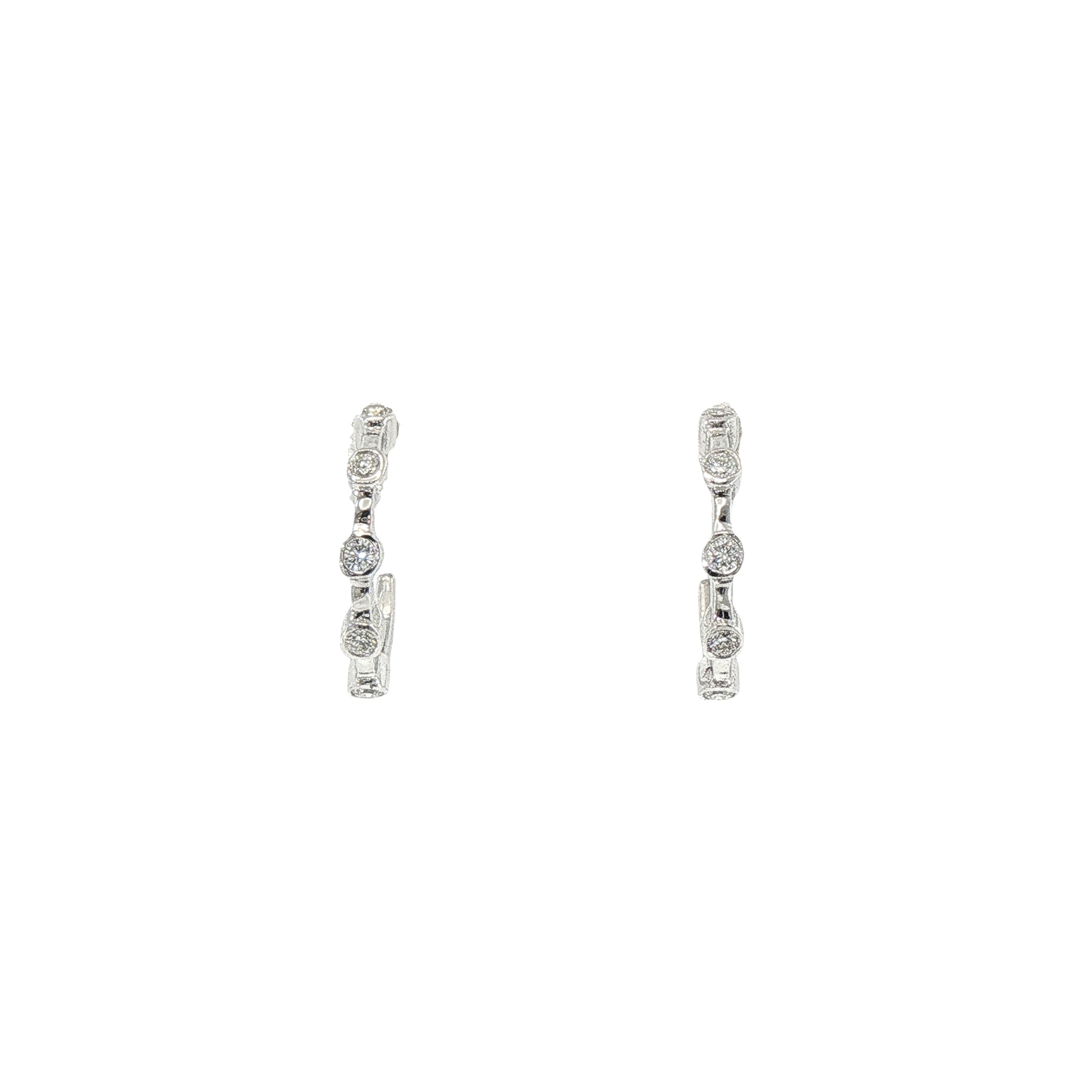 0.16ct Diamond Hoop Earrings in 18ct White Gold