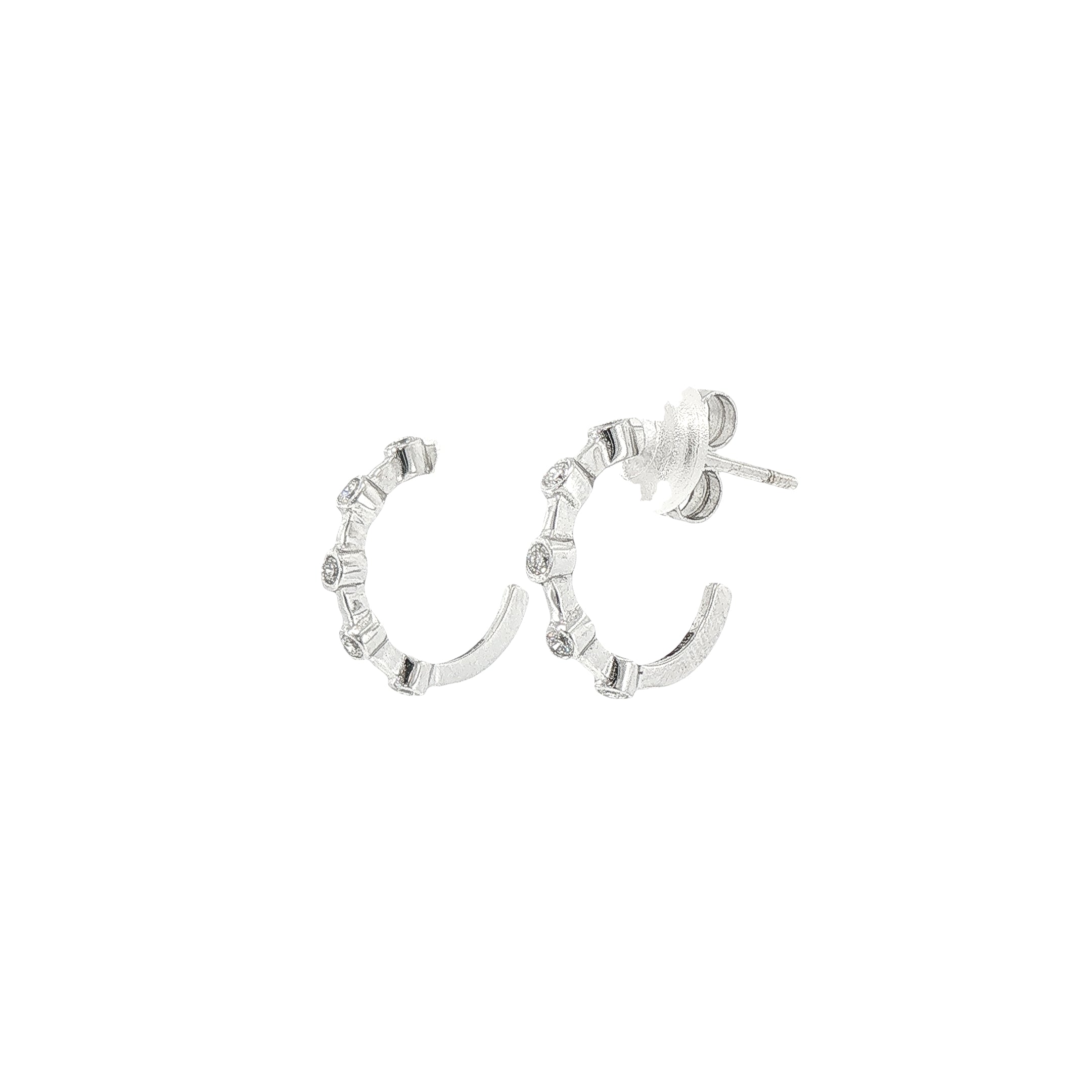 0.16ct Diamond Hoop Earrings in 18ct White Gold