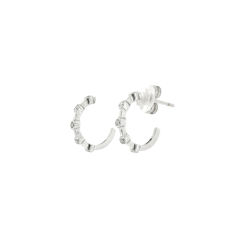 0.16ct Diamond Hoop Earrings in 18ct White Gold