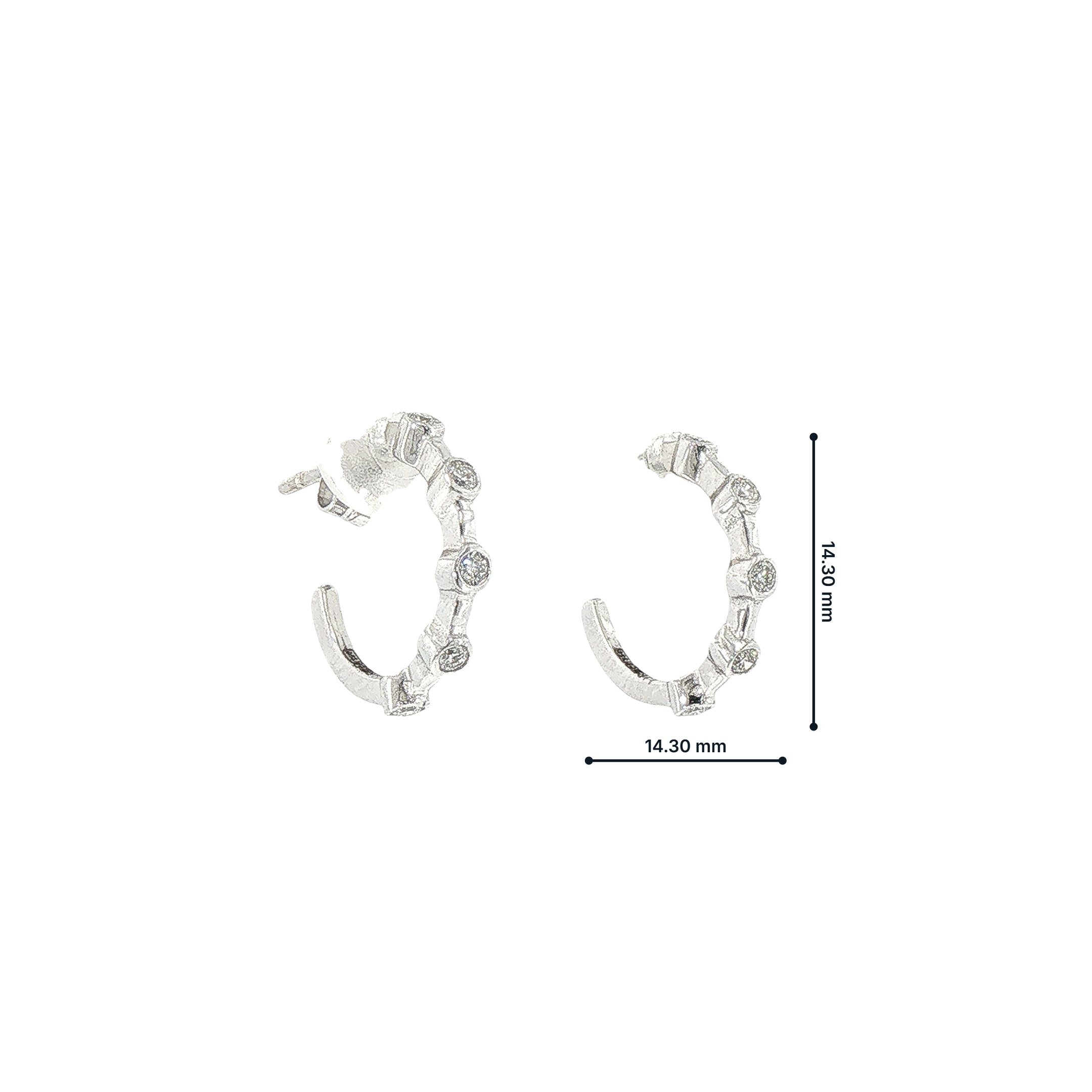 0.16ct Diamond Hoop Earrings in 18ct White Gold