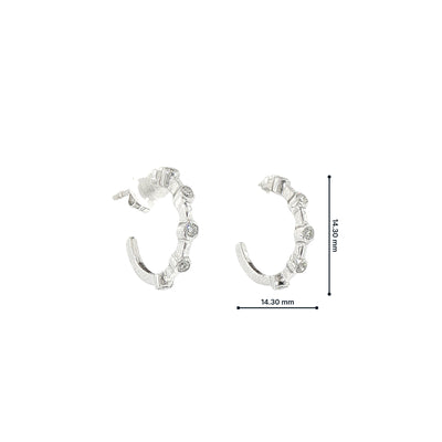 0.16ct Diamond Hoop Earrings in 18ct White Gold