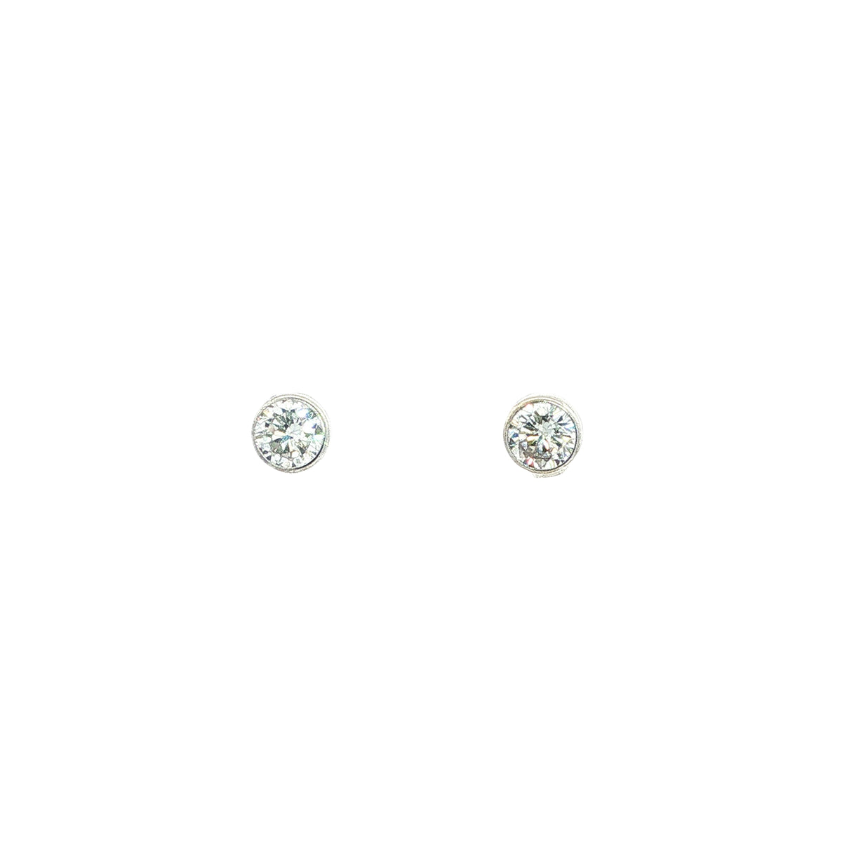 Round Cubic Zirconia Stud Earrings in 9ct White Gold