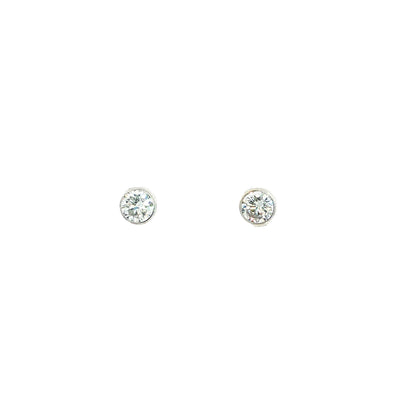 Round Cubic Zirconia Stud Earrings in 9ct White Gold