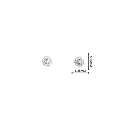 Round Cubic Zirconia Stud Earrings in 9ct White Gold
