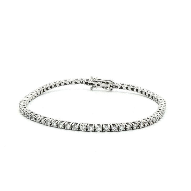 Classic 18ct White Gold Natural Diamond Tennis Bracelet