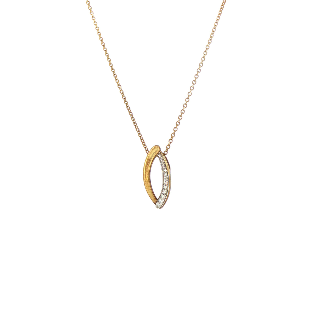 Natural Diamond Set Pendant and Chain in 9ct Yellow Gold
